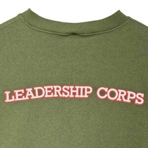 VTG USMC Leadership Corps Sweatshirt Mens M Green Crewneck USA 1990s Military